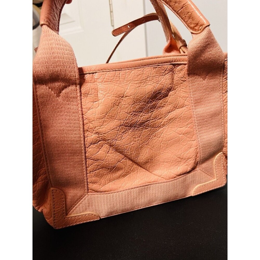 Balenciaga Navy Cabas Small Pink Leather Tote Bag Crossbody - Picture 8 of 11